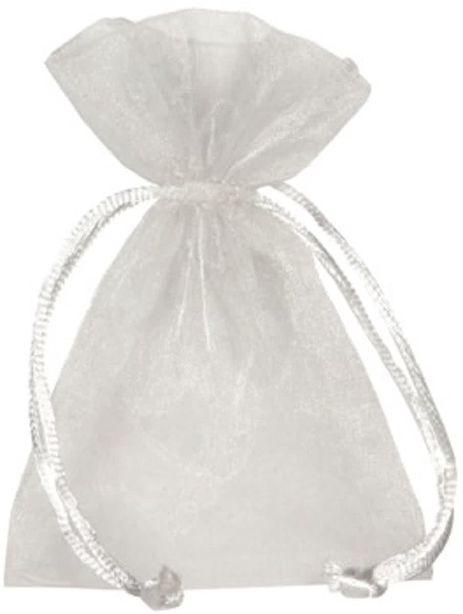 Organza zakjes Wit - 9x12cm - 50 stuks | Kadozakjes / Geschenkzakjes